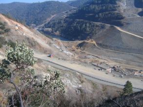 Construction Dam and Levee in the Mountains