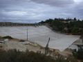Construction site of dam and levee