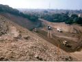 Construction site of dam and levee