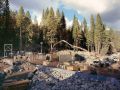 Construction site of dam and levee