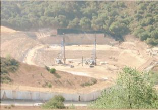 Construction site of levee