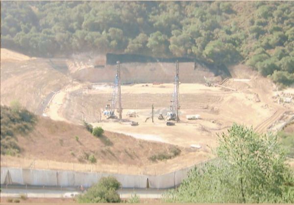 Construction site of levee