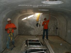 APPLICATION OF SIKA FLEX SEALANT TO SD VAULT 1 042006